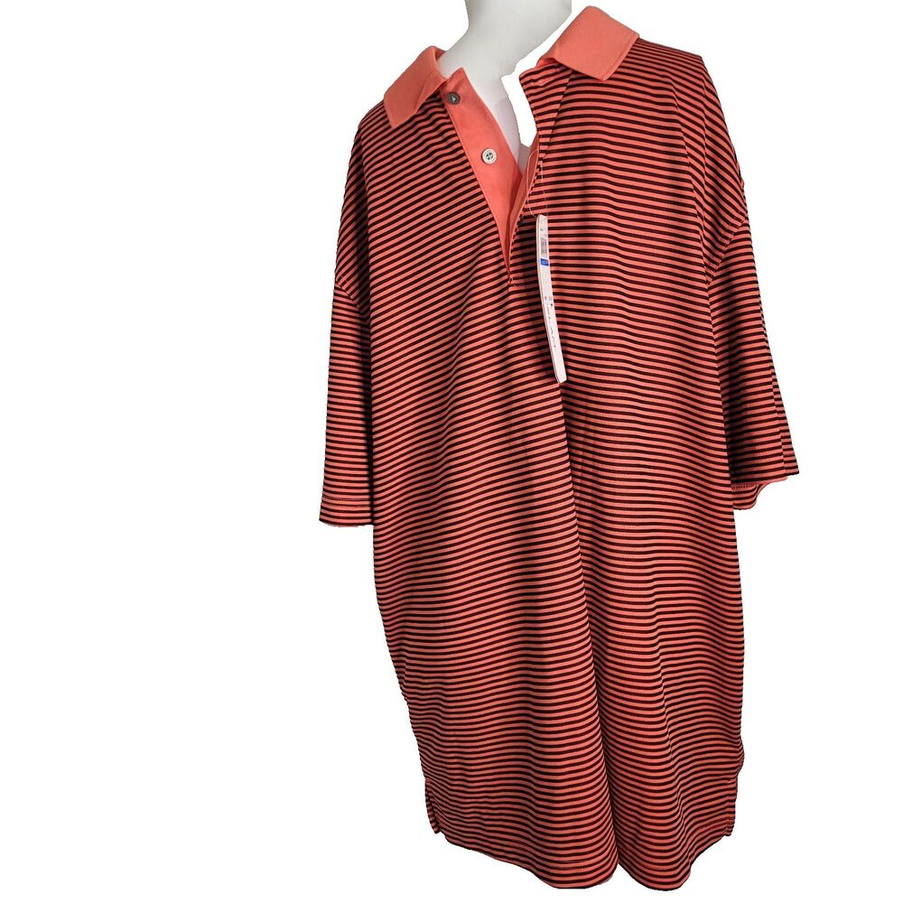 NEW GrandSlam XL polo athletic top driflow sunflow button collar striped NWT